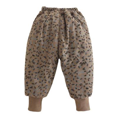 宝宝加绒加厚夹棉束脚裤