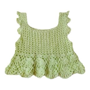 纽琅坊 夏风吊带钩针女宝宝背心手工DIY编织蕾丝棉线毛线团材料包