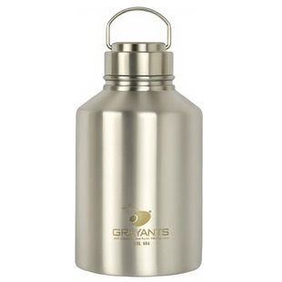 大容量304广口全钢单层运动水壶便携水杯垂钓野营车载壶酒壶2L