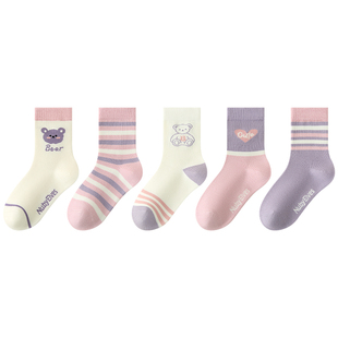 女童袜子儿童春季纯棉a类薄款棉袜女孩春夏中筒童袜宝宝春款短袜