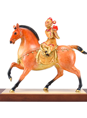 纯铜马上封侯摆件客厅办公室装饰