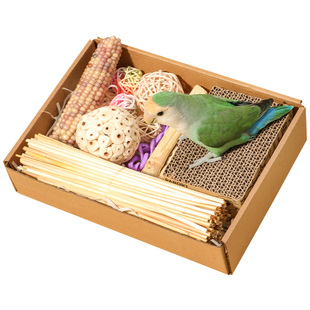 小农山鹦鹉玩具解闷自嗨啃咬笼内装饰虎皮牡丹玄凤小鸟磨牙棒零食