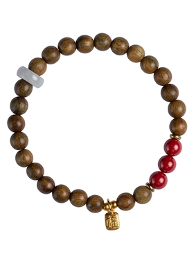 大善堂臻品绿檀木高含量朱砂手链