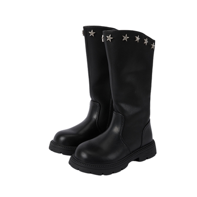 笛莎女童经典骑士靴舒适薄绒