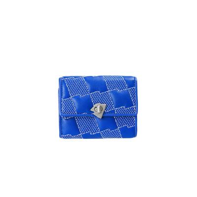 ader小羊皮菱格三折钱包