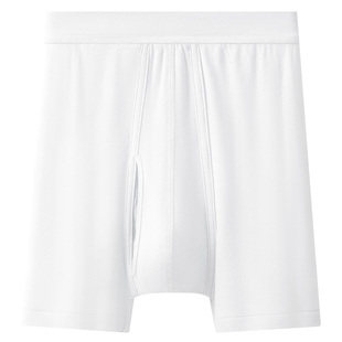 三枪内裤男白色透气罗纹100%棉中老年大码宽松高腰全棉老头平角裤