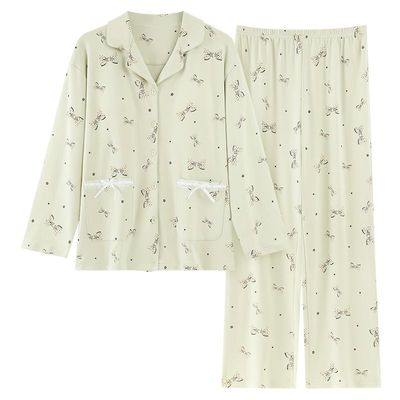 春季纯棉女开衫可外穿睡衣套装