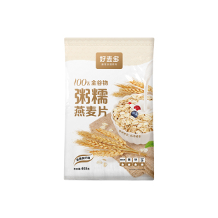 好麦多粥糯燕麦片408g袋装全谷物麦片早餐冲泡即食营养代餐食品