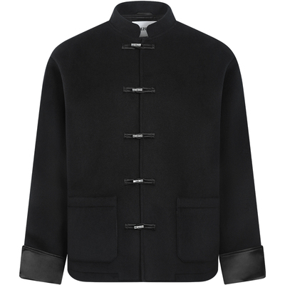 LEZORA竹节扣立领新中式羊绒大衣