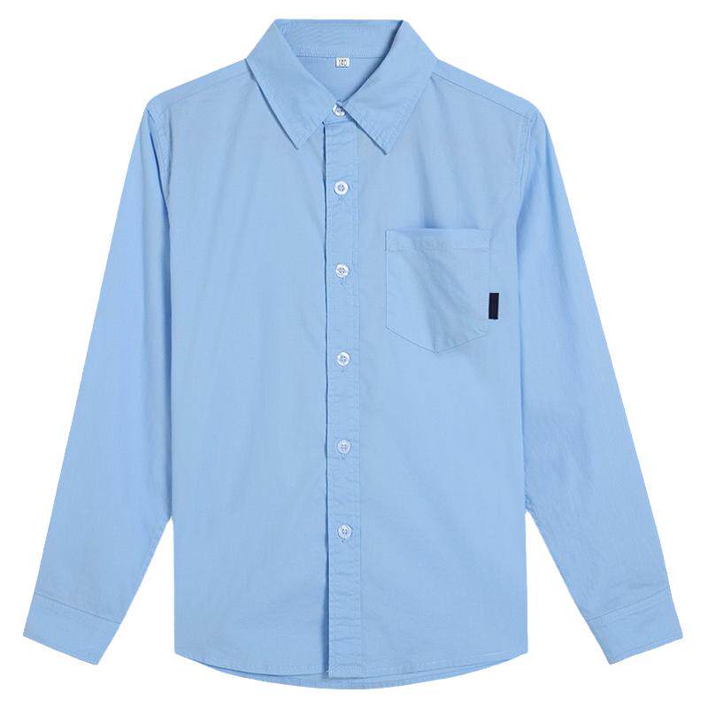 英伦风蓝色长袖衬衫园服礼服
