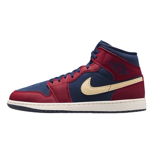 耐克男鞋Nike Air Jordan 1 AJ1红蓝中帮运动鞋篮球鞋IO7449-600