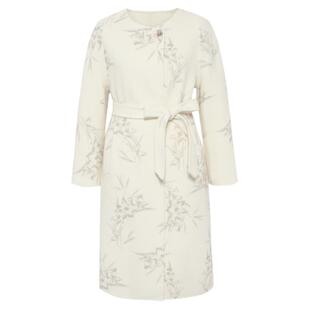 【国风印花绵羊毛大衣】粉蓝衣橱2025冬新款宽松插肩袖毛呢外套女