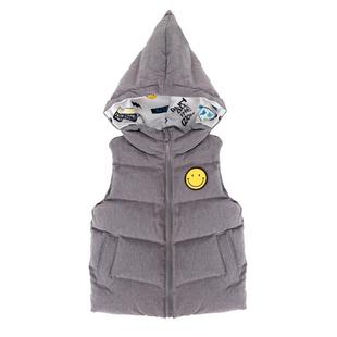 韦氏童装儿童羽绒马甲纯色白羽绒保暖加厚休闲背心男女冬季韩版