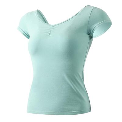 小茉莉夏季成人V领舞蹈短袖上衣