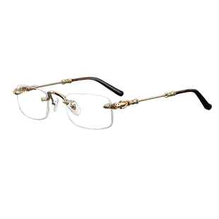 【73】纯钛无框近视眼镜框架女款纯欲十字架方形可配有度数防蓝光