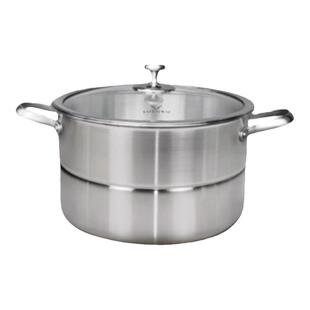 LUCUKU路卡库304不锈钢蒸锅家用加厚多用途大汤锅蒸煮两用锅28cm