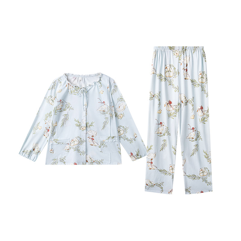 sohiwoo曦物月子服秋冬季纯棉吸汗产后孕妇睡衣产妇哺乳家居套装