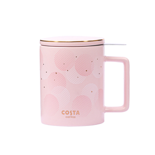COSTA杯子男女情侣带盖星辉月影 水杯礼盒网红马克杯带茶漏陶瓷杯