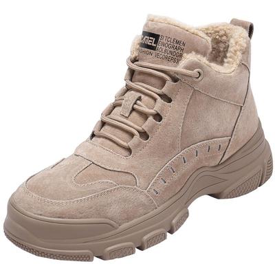 骆驼加绒雪地靴女户外工装靴