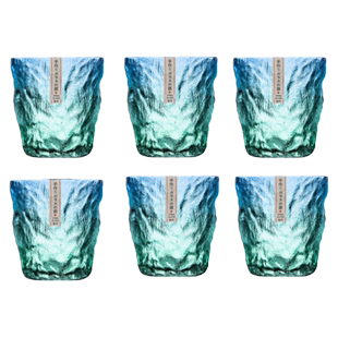 冰川纹网红玻璃杯水杯套装客厅家用待客ins风啤酒杯耐热喝水杯子