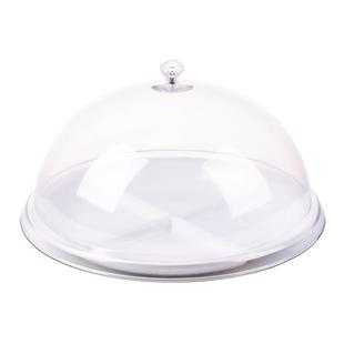 水果试吃盘分格带盖食品展示盘透明亚克力塑料水果盘防尘罩品尝盒