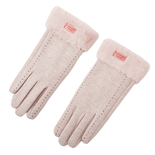 羊绒手套女士冬季加绒加厚保暖骑行防寒防风冬天御寒露指触屏女款