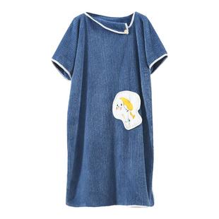 玉颜可穿浴巾比纯棉吸水加厚浴衣成人女速干浴袍浴裙防走光睡袍