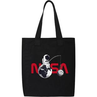 nasa宇航员托特包手拎书包单肩包手提帆布包布袋子兜子小众大容量
