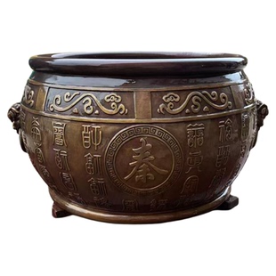 纯铜缸门海大型养鱼荷花缸庭院风水聚财缸别墅四合院院子中式摆件