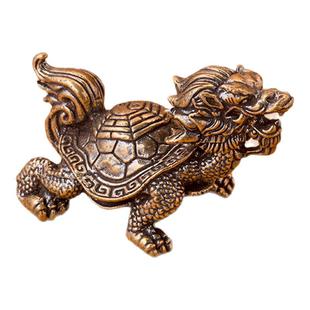 纯铜八卦龙龟手把件招财霸下小摆件茶宠家居客厅办公室装饰工艺品