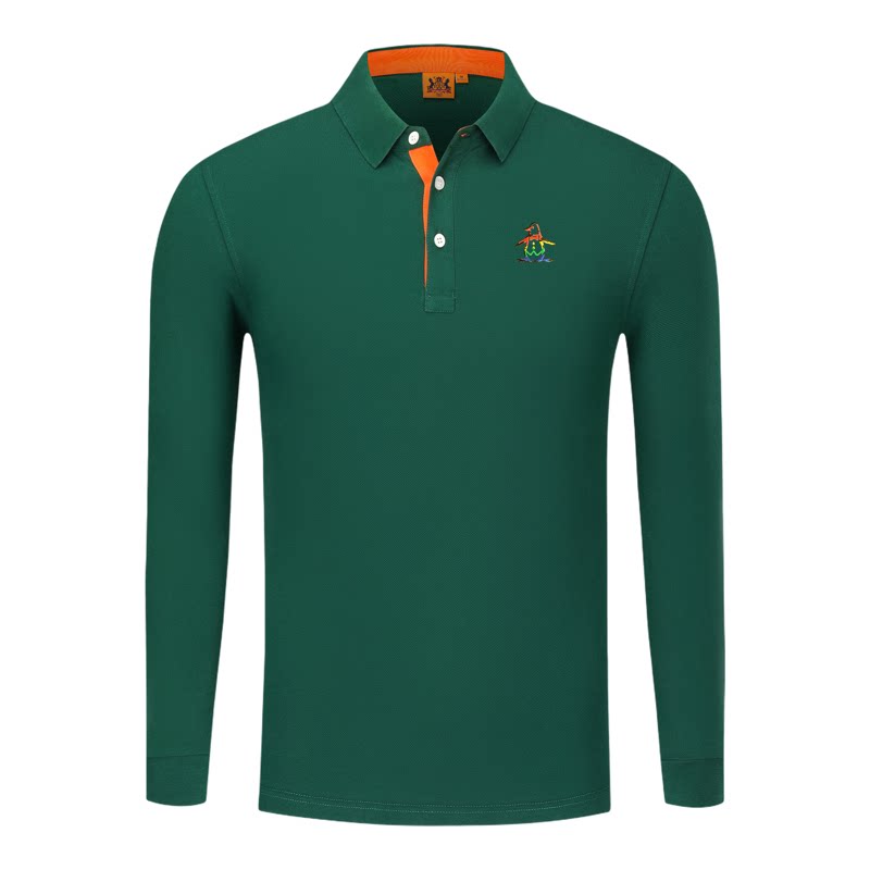 香港代购 MUNSINGWEAR/万星威高尔夫翻领长袖polo衫T恤男纯棉精细