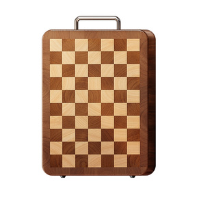 荣事达榫卯棋盘格乌檀木菜板防霉抗菌家用实木砧板双面切菜案板