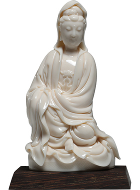 晟美陶瓷披坐观音实心仿古瓷像