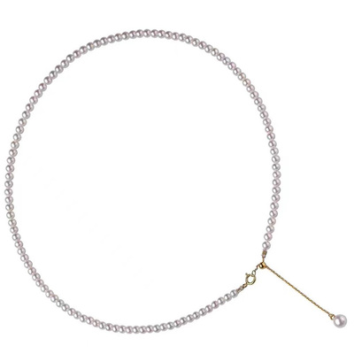 天然金极强光小珍珠锁骨链