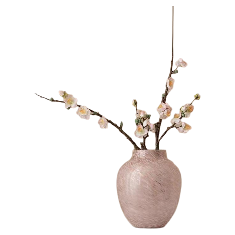 蓝色玻璃花瓶水养鲜花客厅插花宽