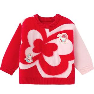 【balaOne】巴拉巴拉童装儿童毛衫男童女童拜年服2025新款春装潮