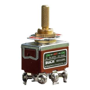 苏上黄铜滚花钮子开关 汽车窗开关正反转 3档6脚自复位SS12-23FL