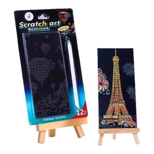 夜景刮刮画炫彩都市创意城堡刮刮纸成人女大学生解压画艺术刮画纸