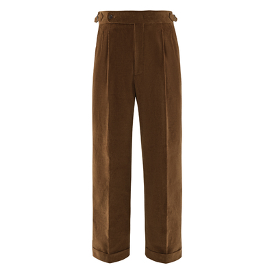 CULTUM那不勒斯灯芯绒高腰双褶裤