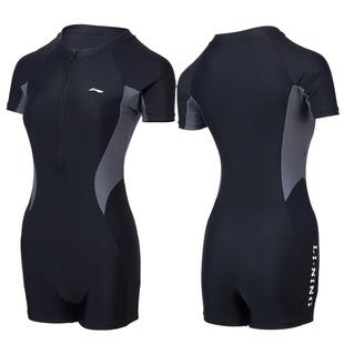 李宁温泉女款连体平角泳衣专业海边竞速专用新款成人训练运动套装