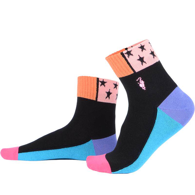 polo甜美秋冬中筒糖果色女袜子
