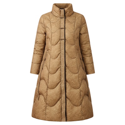 新中式中长款鹅绒服高充绒量羽绒女冬季加厚2025新款妈妈保暖外套