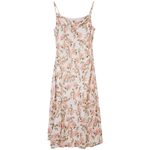 Lavinia商场同款连衣裙24夏新品法式浪漫花色吊带修身长裙G43L51