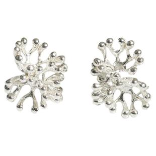 如此银作原创设计99足银耳钉女 手工花卉甜美时尚个性防过敏银饰