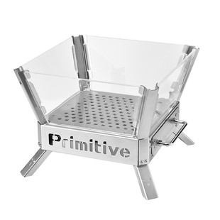 原始人火舞焚火台户外露营不锈钢柴火炉便携式折叠篝火架石英玻璃