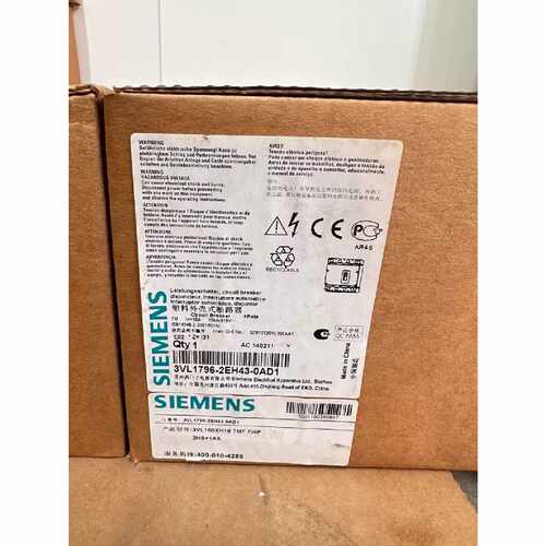 议价德国西门子安全断路器3VL1796-2EH43-0AD1全新原装正品