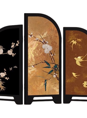 中古风高级感屏风桌面摆件