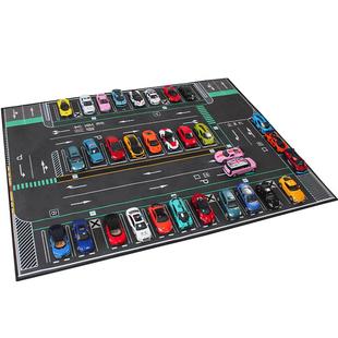 儿童地毯爬行垫城市交通场景地图游戏玩具毯马路轨道停车场地垫