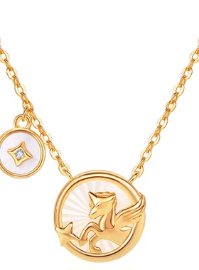 JAY星空小马项链吊坠925银锁骨链