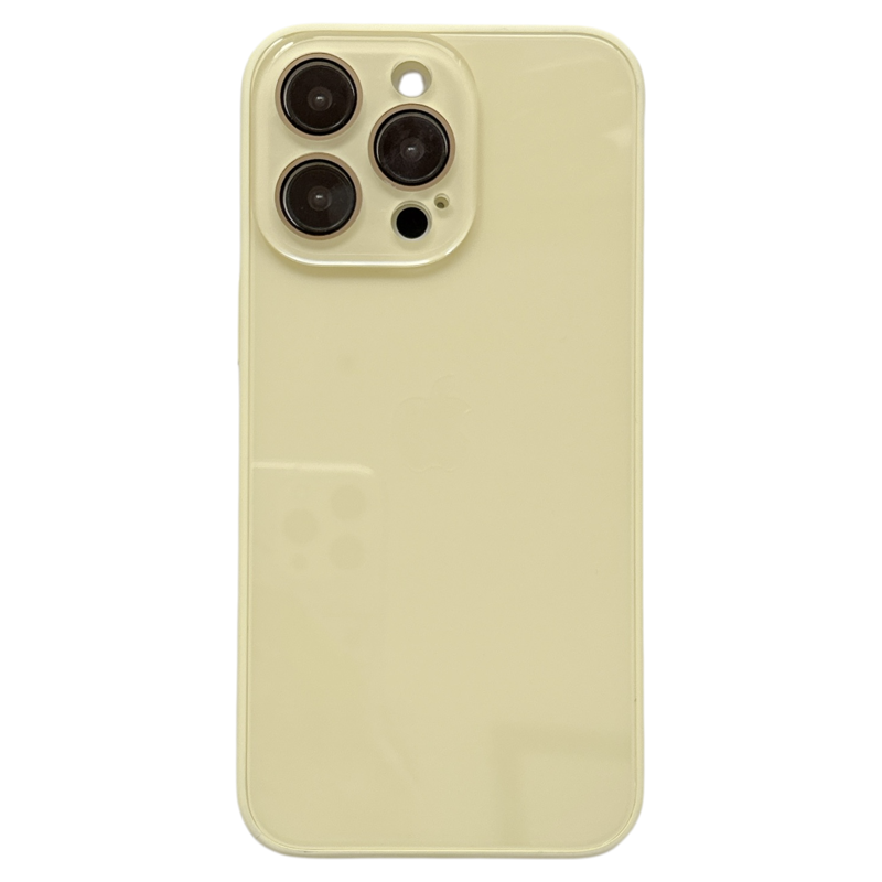 高级感纯色自带镜头膜适用苹果15手机壳iphone16ProMax新款15promax情侣款13亮面玻璃16pro女14pro全包保护套